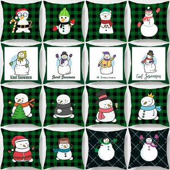 Christmas Snowman Plaid Pattern Cushion Cover Polyester 45*45cm Decorative Pillowcase New Year Sofa Home Car PillowCover 41039
Christmas Snowman Plaid Pattern Cushion Cover Polyester 45*45cm Decorative Pillowcase New Year Sofa Home Car PillowCover 41039