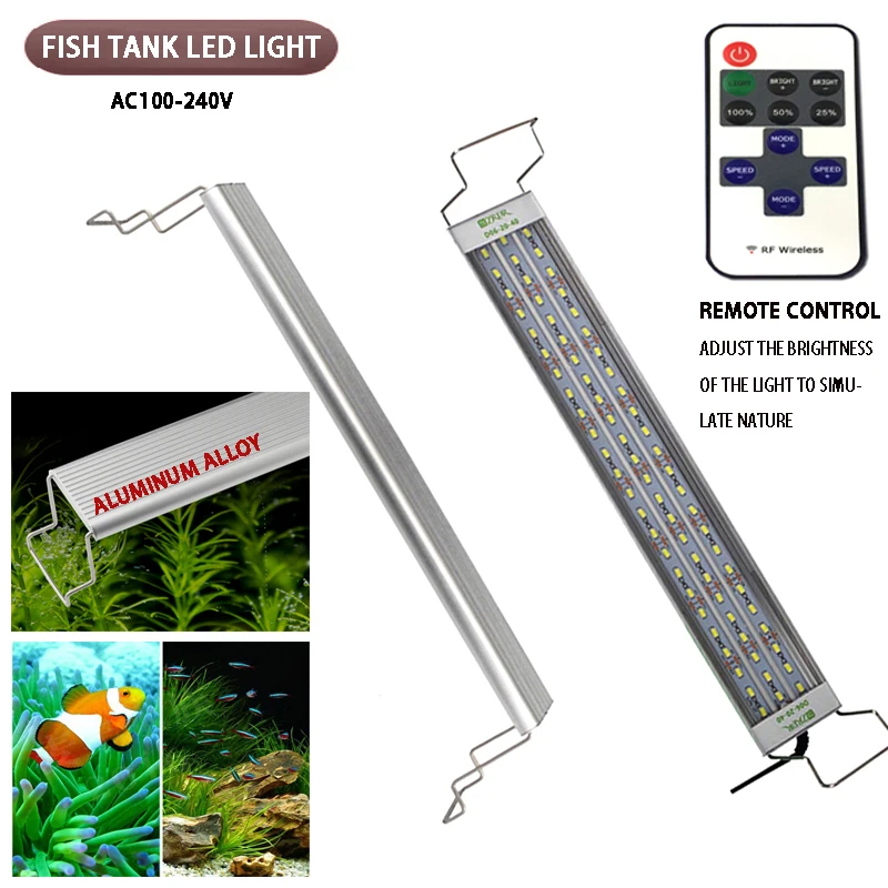 

100-240v Aquarium LED Light Aluminum Alloy Material Lighting Landscape Light 18-75CM Telescopic Bracket Plant Aquarium LED Light