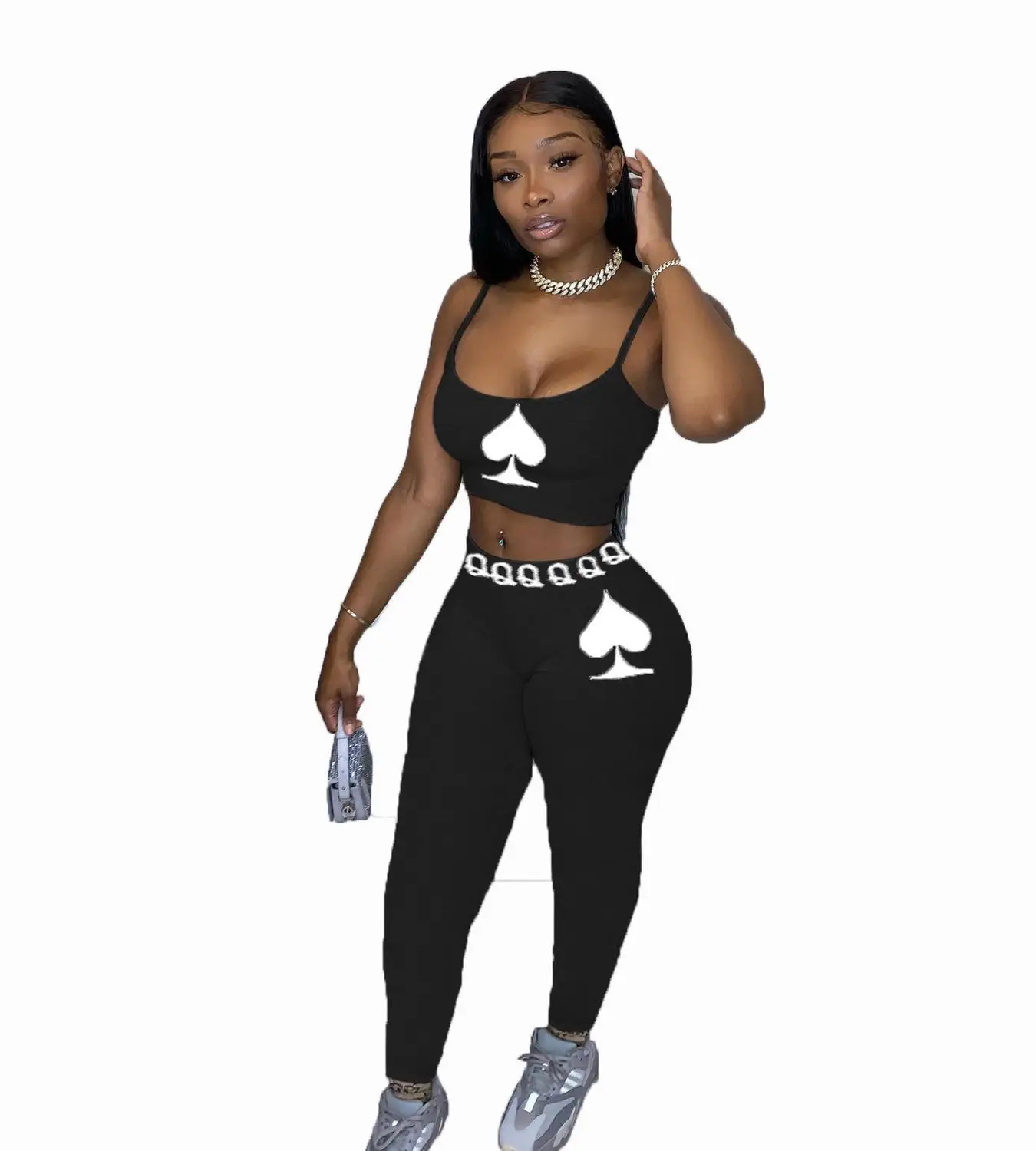 2020 Queen of Spades Print Women Set Two Pieces Set Tracksuit Tank Tops Leggings Jogger Sweatpant Suit Outfit Matching Set
2020 Queen of Spades Print Women Set Two Pieces Set Tracksuit Tank Tops Leggings Jogger Sweatpant Suit Outfit Matching Set