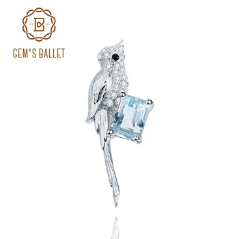 GEM'S BALLET Natural Sky Blue Topaz Gemstone Bird Brooches For Women Fine Jewelry 925 Sterling Silver Handmade Animal Brooch
GEM'S BALLET Natural Sky Blue Topaz Gemstone Bird Brooches For Women Fine Jewelry 925 Sterling Silver Handmade Animal Brooch
