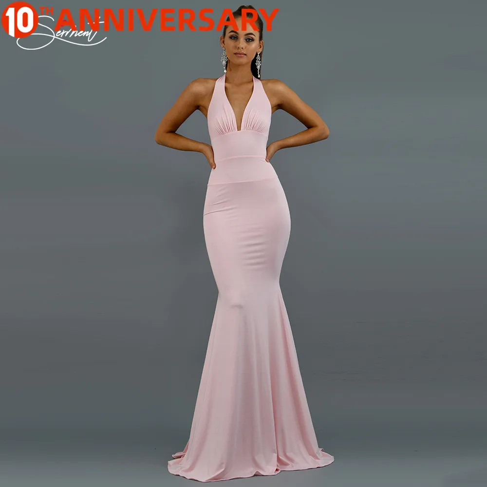 New Spot Soft and Smooth Knitted V-neck Solid Color Simple Small Tail Mermaid Evening Dresss Large Bow Tie on The Back
New Spot Soft and Smooth Knitted V-neck Solid Color Simple Small Tail Mermaid Evening Dresss Large Bow Tie on The Back
