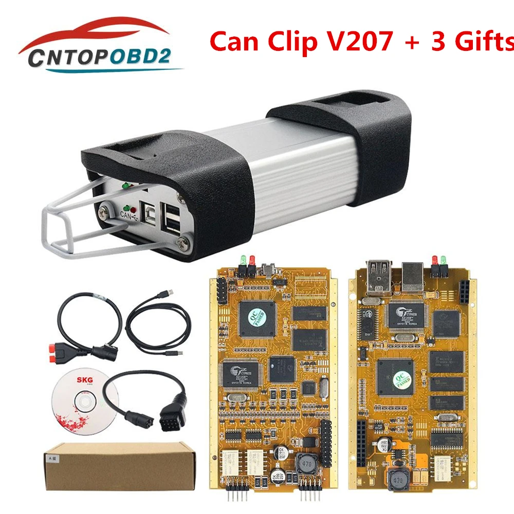 Диагностический интерфейс Can Clip V207 для renault Gold Edge Full Chip + Reprog V191 с NEC Relay AN2131QC OBD2 Code Read