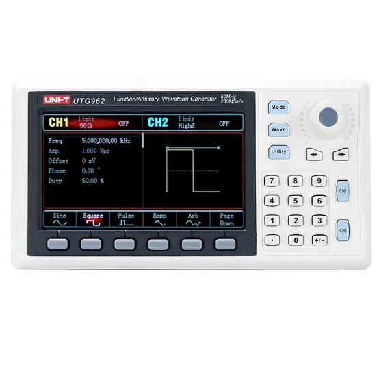 UTG932 UTG962 Function Arbitrary Waveform Generator Signal Source Dual Channel 200MS/s 14bits Frequency Meter 30Mhz 60Mhz
UTG932 UTG962 Function Arbitrary Waveform Generator Signal Source Dual Channel 200MS/s 14bits Frequency Meter 30Mhz 60Mhz