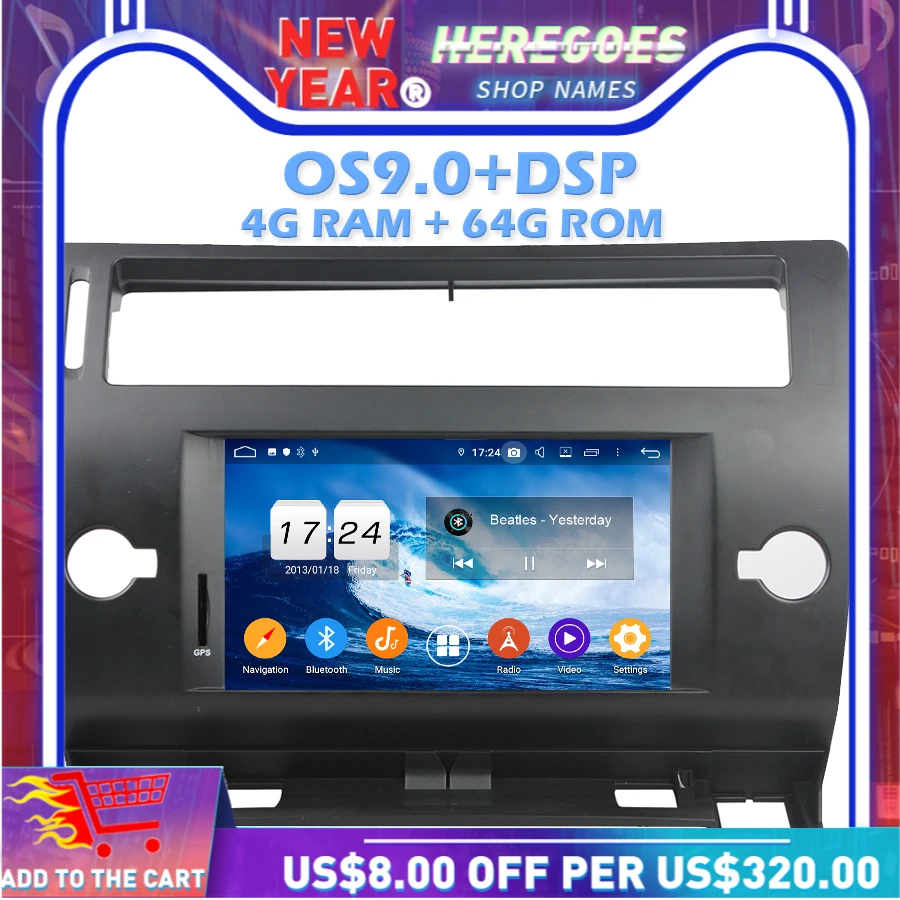 IPS DSP Android 10 0 + 4 Гб Оперативная память 64 Встроенная 8core dvd-плеер для автомобиля Wi-Fi