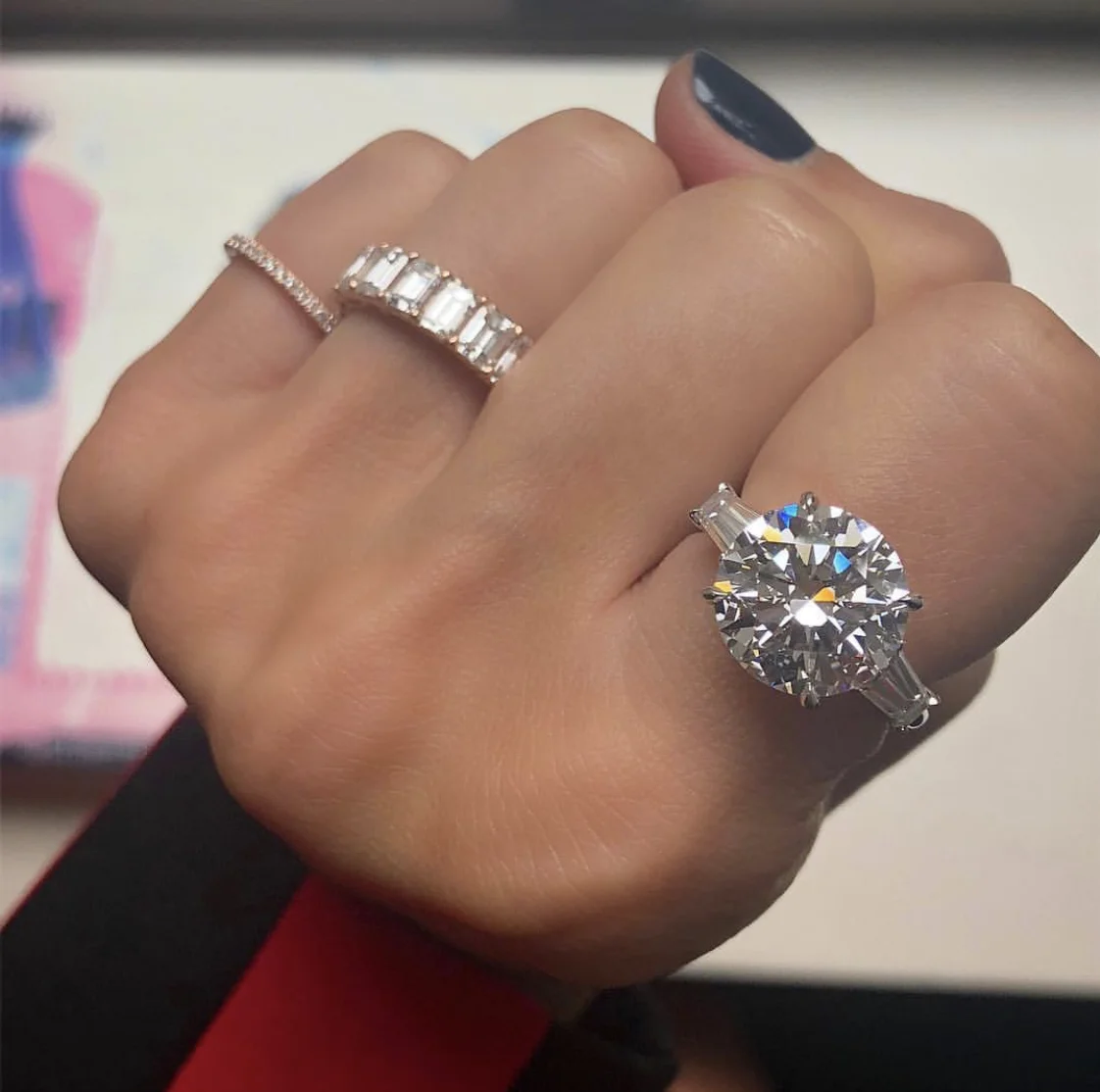 Luxury Round 4ct 10 Heart Arrows Diamond Rings 100% 925 Sterling Silver Wedding Engagement Cocktail Women Fine Jewelry Wholesale | Украшения
