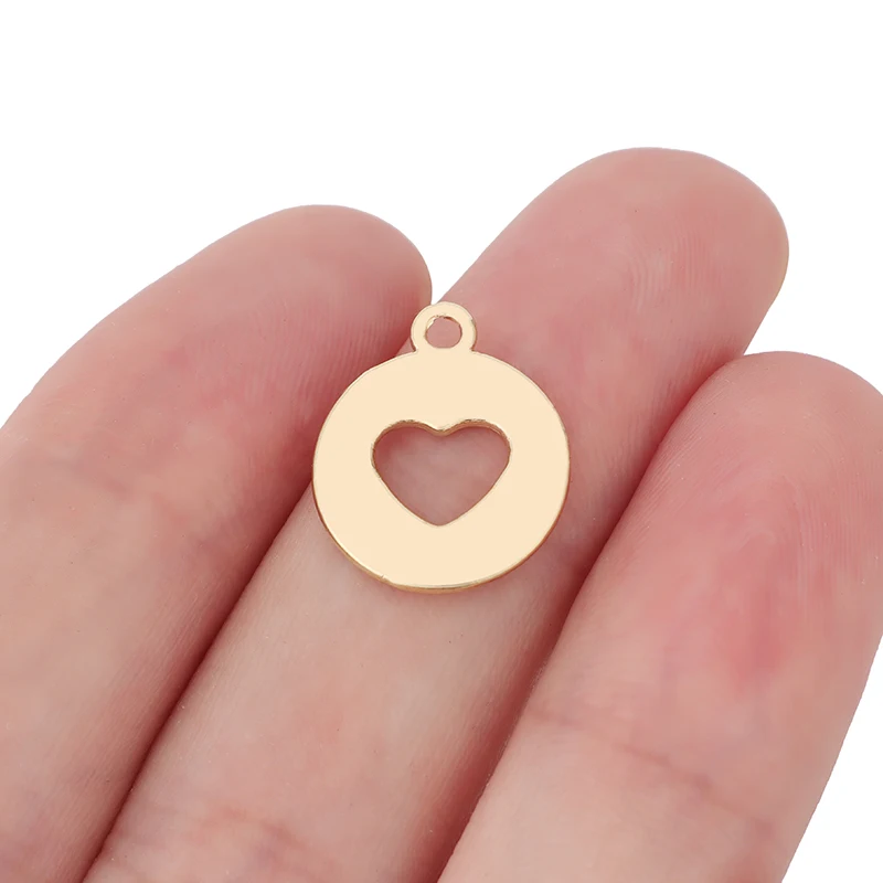 10 x Gold Color Hollow Heart Round Charms Pendants 2 Sided for DIY Earrings Bracelet Jewelry Making Accessories 17x15mm
10 x Gold Color Hollow Heart Round Charms Pendants 2 Sided for DIY Earrings Bracelet Jewelry Making Accessories 17x15mm