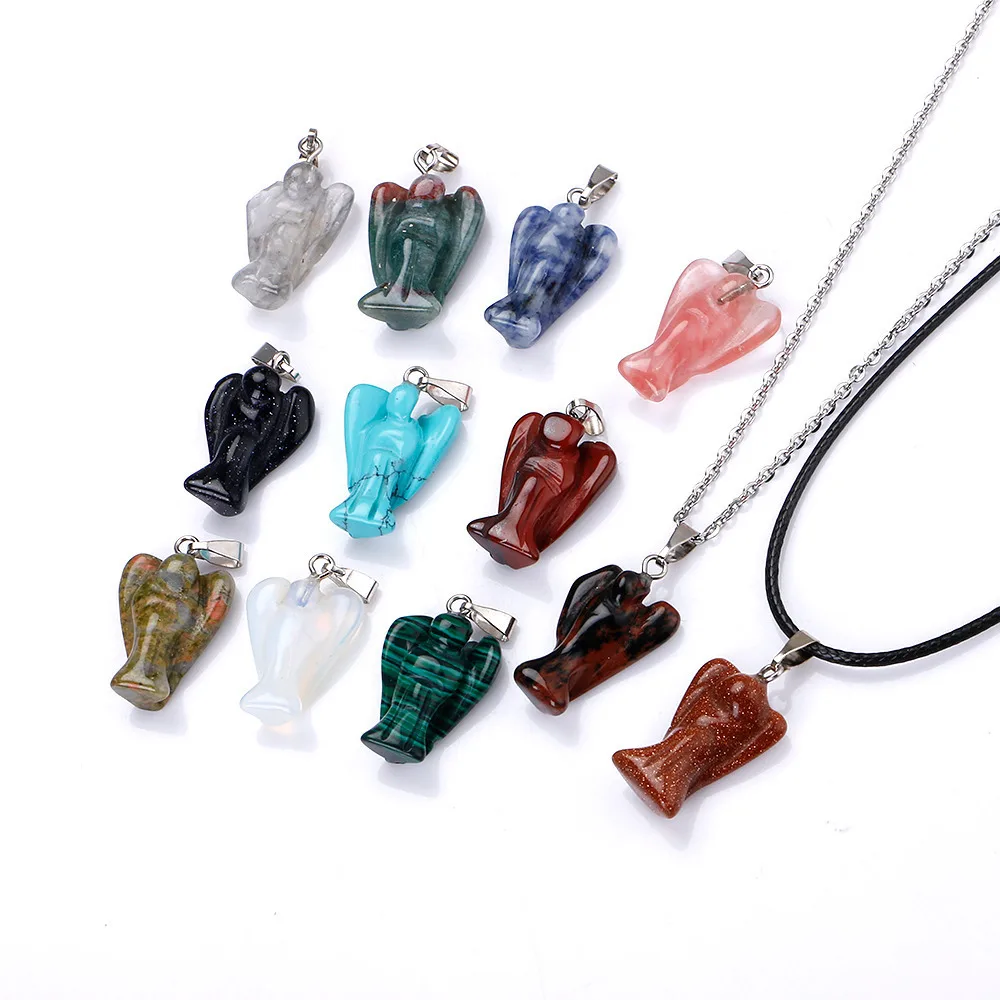 Natural Stone Angel Opal Tiger's Eye Howlite Pink Quartz Crystal Chakra Reiki Healing Pendulum Necklace
Natural Stone Angel Opal Tiger's Eye Howlite Pink Quartz Crystal Chakra Reiki Healing Pendulum Necklace