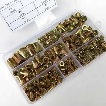 200pcs/Set Mixed Rivet Nut Tool Kit Zinc Steel Insert Threaded Nutsert M3-10 Mixed Rivet Nut Tool Kit 2020
200pcs/Set Mixed Rivet Nut Tool Kit Zinc Steel Insert Threaded Nutsert M3-10 Mixed Rivet Nut Tool Kit 2020