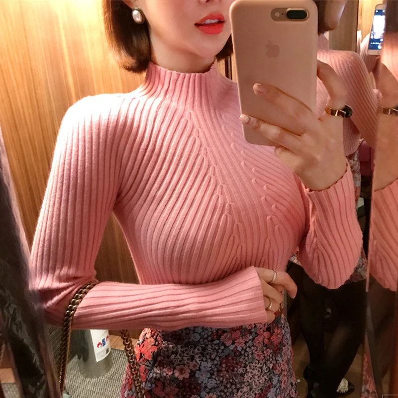 Winter Autumn Women sweater high elastic Solid Turtleneck sweater women slim sexy tight Bottoming Knitted Pullovers
Winter Autumn Women sweater high elastic Solid Turtleneck sweater women slim sexy tight Bottoming Knitted Pullovers