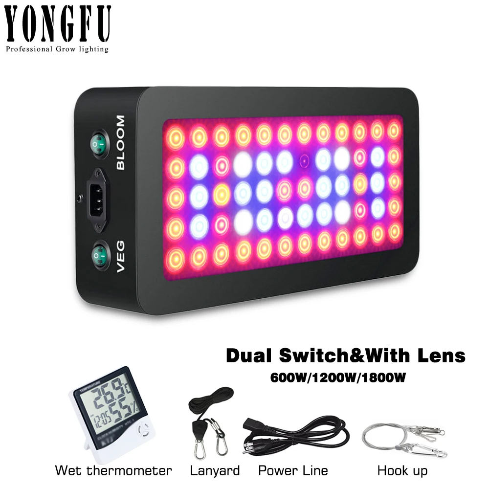 Phytolamps 600W 1200W 1800W Full Spectrum With Optical Lens Dual Switch VEG BLOOM led grow light for Indoor Hydroponic Planting
Phytolamps 600W 1200W 1800W Full Spectrum With Optical Lens Dual Switch VEG BLOOM led grow light for Indoor Hydroponic Planting