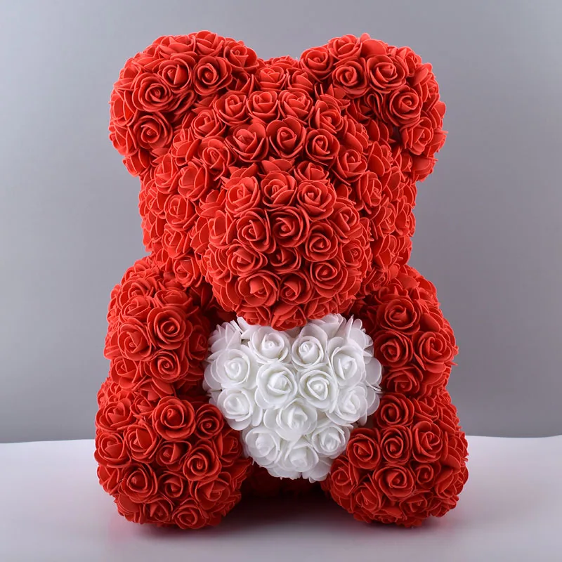 40cm Foam Rose Bear Multicolor Rose Girlfriend Valentines Day Teddy Bear Gift Birthday Party Decoration Mother's Day Gift 40cm Foam Rose Bear Multicolor Rose Girlfriend Valentines Day Teddy Bear Gift Birthday Party Decoration Mother's Day Gift