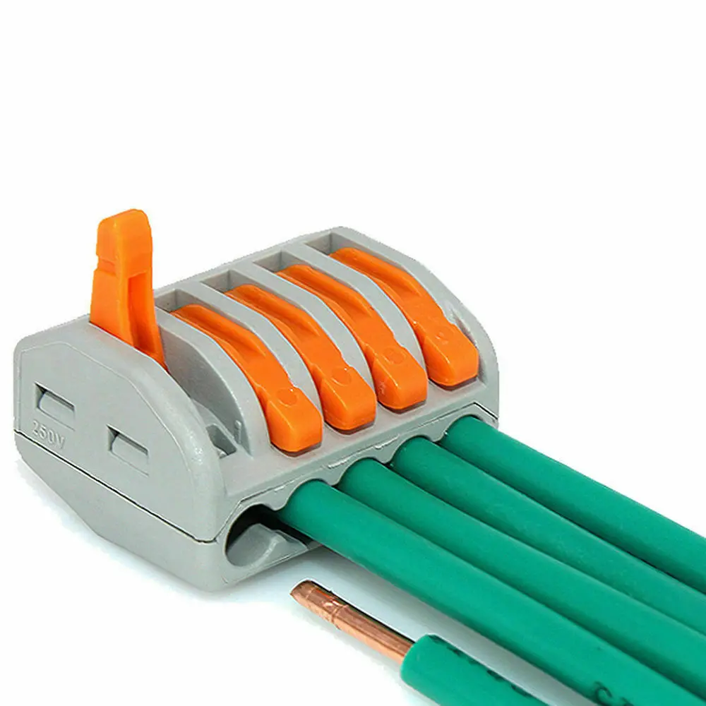 5Pcs/Lot Reusable Spring Lever Terminal Blocks Compact Wire Cable Connectors Conductor Threader Splitter 222-412 222-413 222-415
5Pcs/Lot Reusable Spring Lever Terminal Blocks Compact Wire Cable Connectors Conductor Threader Splitter 222-412 222-413 222-415