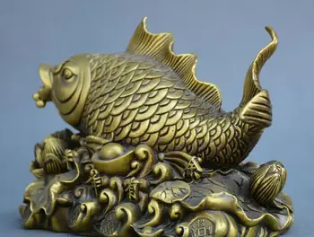 Chinese fengshui old Bronze Fortune fish lotus Year by year enough lucky Statue
Chinese fengshui old Bronze Fortune fish lotus Year by year enough lucky Statue