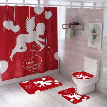 4pcs set bath screen + mat + toilet cover rug cartoon heart cupid printing shower curtains bathroom curtain home decor DW084
4pcs set bath screen + mat + toilet cover rug cartoon heart cupid printing shower curtains bathroom curtain home decor DW084