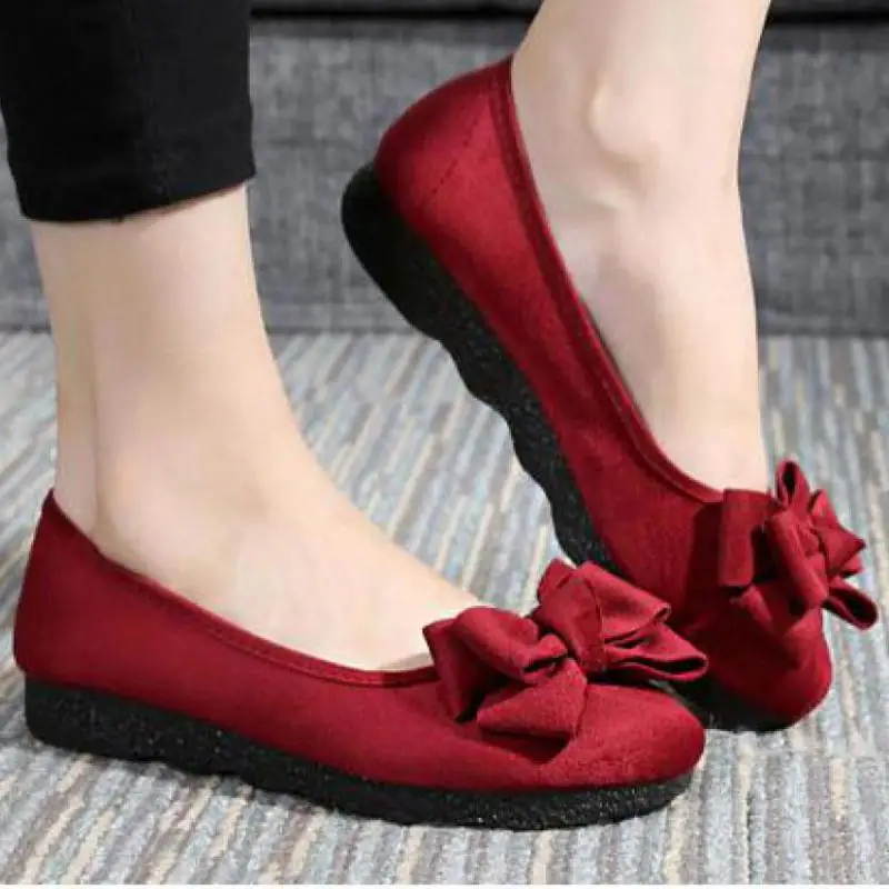 Women Red Bow Flat Cloth Shoes Round Toe Flat Loafers Ballet Flats Slip On Loafers Breathable Comfortable Shallow Ballerina Shoe
Women Red Bow Flat Cloth Shoes Round Toe Flat Loafers Ballet Flats Slip On Loafers Breathable Comfortable Shallow Ballerina Shoe