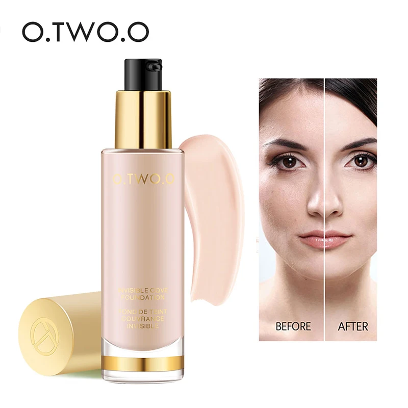 

O.TWO.O Liquid Foundation Invisible Full Coverage Make Up Concealer Whitening Moisturizer Waterproof Makeup Foundation 30ml