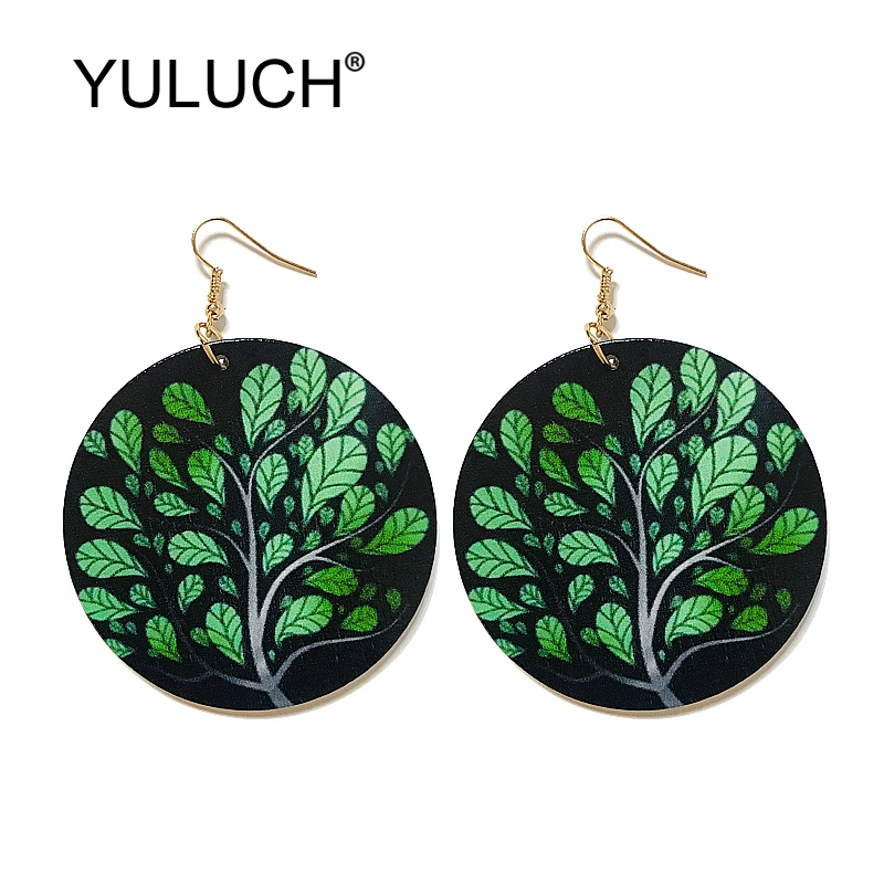 YULUCH Pop Women Round Wooden Printed Printing Life Tree Dangle Earrings Fashion Jewelry Ethnic African Indian Big Drop Earrings
YULUCH Pop Women Round Wooden Printed Printing Life Tree Dangle Earrings Fashion Jewelry Ethnic African Indian Big Drop Earrings