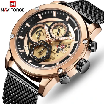 NAVIFORCE Men Watches Top Luxury Brand Fashion Stainless Steel Sports Quartz Watch Mens Army Military Waterproof Wristwatches 
NAVIFORCE Men Watches Top Luxury Brand Fashion Stainless Steel Sports Quartz Watch Mens Army Military Waterproof Wristwatches