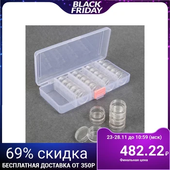 Jars for decoration, in a container, d = 3 cm, 5 g each, 25 pcs, 19 × 10 × 3.5 cm, transparent color
Jars for decoration, in a container, d = 3 cm, 5 g each, 25 pcs, 19 × 10 × 3.5 cm, transparent color