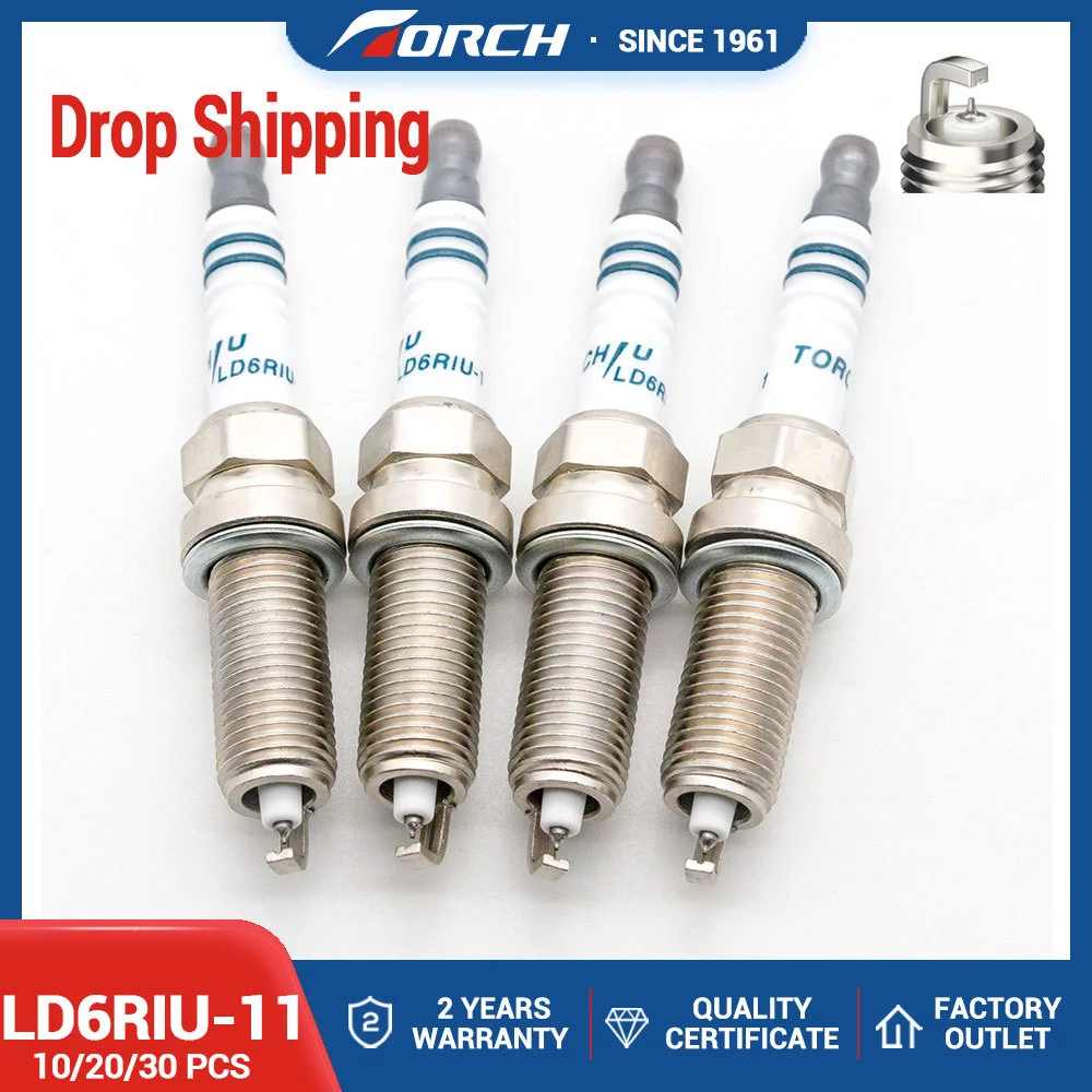 

10pcs/lot High Performance China Original Iridium Candles Torch LD6RIU-11 U-groove Spark Plugs Engines Components