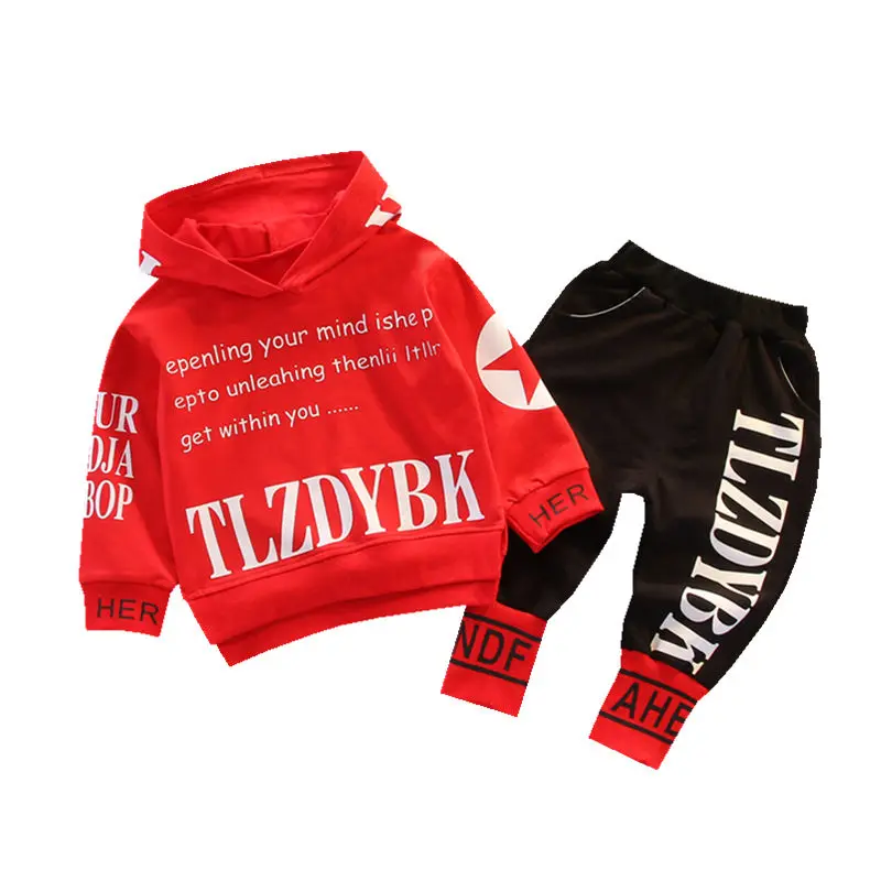 New Autumn Kids Clothes Children Boys Girls Sport Letters Hoodies Pants 2Pcs/sets Toddler Active Clothing Infant Kids Tracksuit