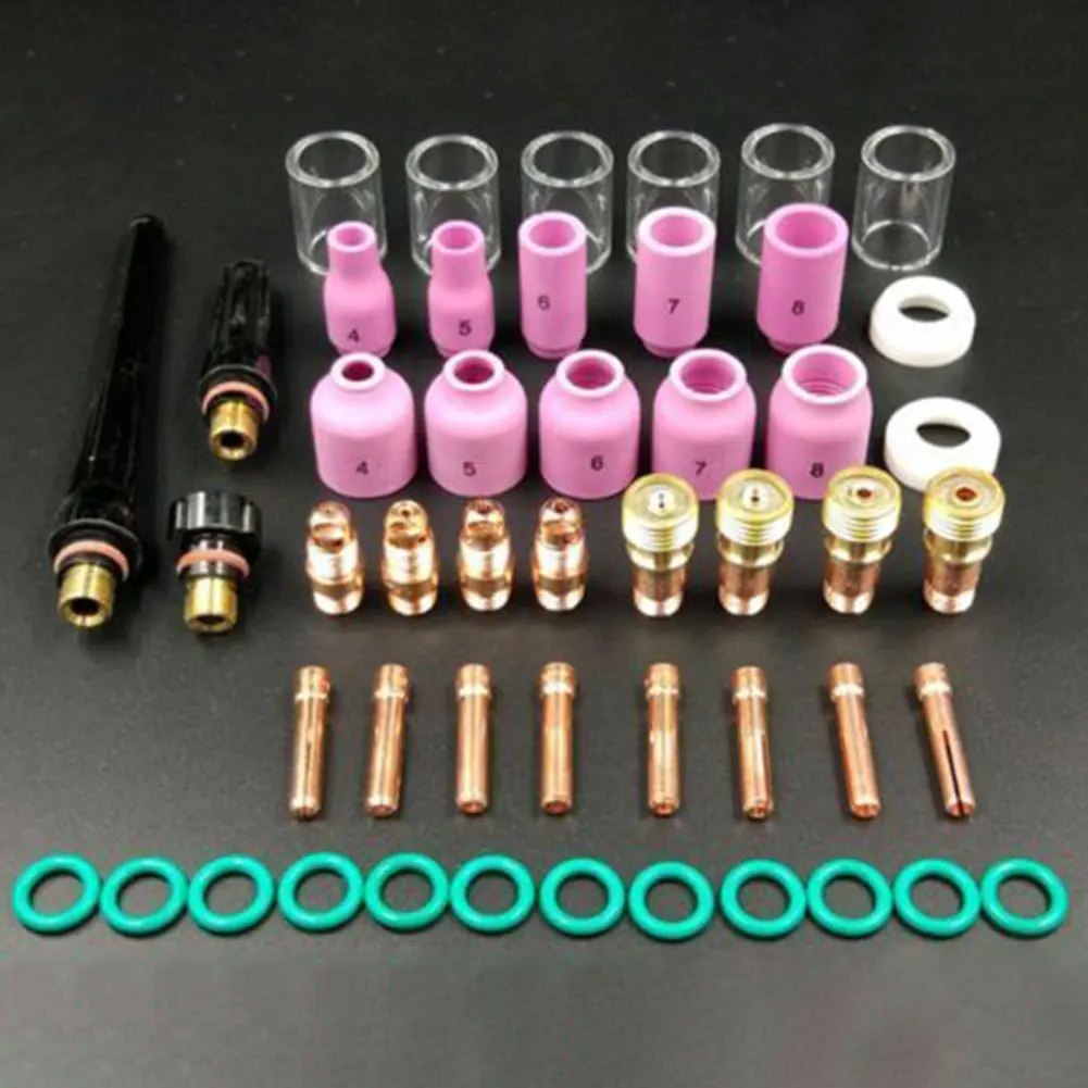 49pcs Gas Lens+#10 Pyrex Glass Cup Easy Use Practical Accessories Welding Torch Kit Argon Arc Tool For WP TIG 17/18/26
49pcs Gas Lens+#10 Pyrex Glass Cup Easy Use Practical Accessories Welding Torch Kit Argon Arc Tool For WP TIG 17/18/26