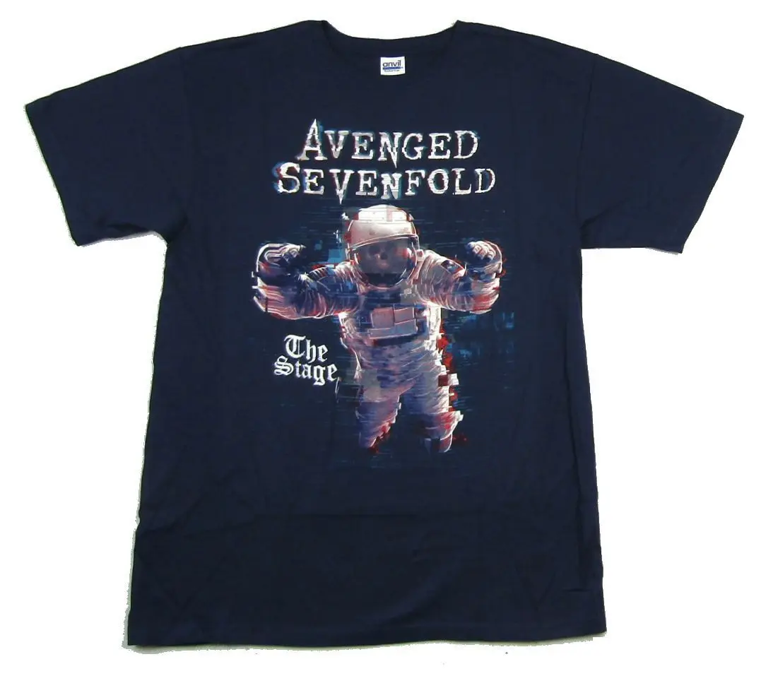 Avenged Sevenfold The Stage темно-синяя футболка новый официальный A7X Merch |