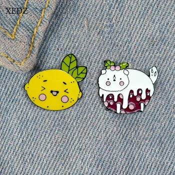 XEDZ Fashion cute lemon cat strawberry brooch cartoon animal fruit denim clothes pendant jewelry gift 
XEDZ Fashion cute lemon cat strawberry brooch cartoon animal fruit denim clothes pendant jewelry gift