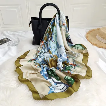 2020 Hair Scarf For Women Kerchief Silk Satin Hijab Scarfs Shawls Neckerchief 90cm*90cm Square Scarves For Ladies 
2020 Hair Scarf For Women Kerchief Silk Satin Hijab Scarfs Shawls Neckerchief 90cm*90cm Square Scarves For Ladies