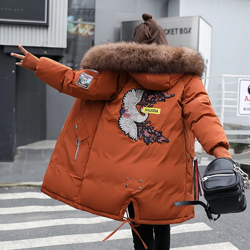2018 Korean Loose-Fit Large Fur Collar off Season Cotton Coat Women's England Fashion Cloth Sticker Embroidered Thick Mid-length
2018 Korean Loose-Fit Large Fur Collar off Season Cotton Coat Women's England Fashion Cloth Sticker Embroidered Thick Mid-length