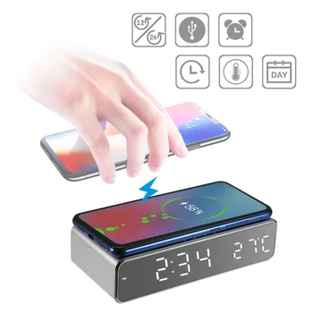 3 IN 1 Digital Clock with Thermometer LED Alarm Clock Watch Table Clock USB Clocks Table Decoration Wireless Charger For Phone
3 IN 1 Digital Clock with Thermometer LED Alarm Clock Watch Table Clock USB Clocks Table Decoration Wireless Charger For Phone