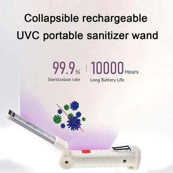 Ultraviolet Light Sterilizer Collapsible Portable UVC Personal Care Traveling Sanitizer Wand USB Charging Disinfection Lamp
Ultraviolet Light Sterilizer Collapsible Portable UVC Personal Care Traveling Sanitizer Wand USB Charging Disinfection Lamp