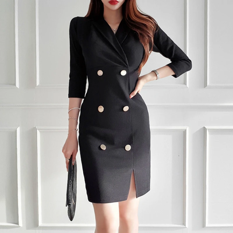 Plus Size Women Double Button OL Office Work Dress Black Blazer Dress Ladies Wrap Fall Dress Women Vestidos Verano 2019 Mujer
Plus Size Women Double Button OL Office Work Dress Black Blazer Dress Ladies Wrap Fall Dress Women Vestidos Verano 2019 Mujer