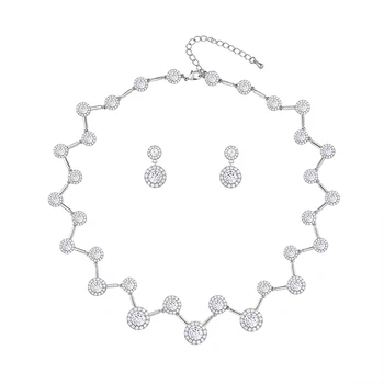 MIEG New Arrival Halo Round Cut Cubic Zirconia CZ Crystal Necklace Set for Wedding Prom or Formal Events Jewelry
MIEG New Arrival Halo Round Cut Cubic Zirconia CZ Crystal Necklace Set for Wedding Prom or Formal Events Jewelry