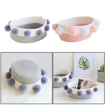 Cotton Rope Storage Baskets Woven Laundry Basket Washing Dirty Clothes Storage Bin Pompom Ornaments Home Accessories
Cotton Rope Storage Baskets Woven Laundry Basket Washing Dirty Clothes Storage Bin Pompom Ornaments Home Accessories