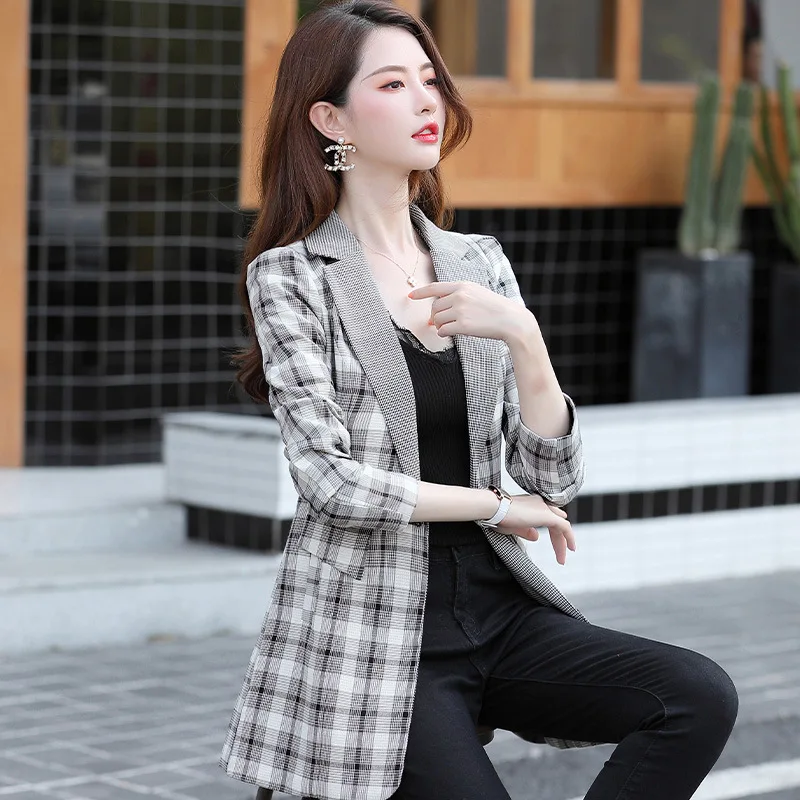 Plaid Suit Jacket Women's 2019 New Style South Korea CHIC Online Celebrity Trend Versatile Elegant Slim Fit Mid-length Suit
Plaid Suit Jacket Women's 2019 New Style South Korea CHIC Online Celebrity Trend Versatile Elegant Slim Fit Mid-length Suit