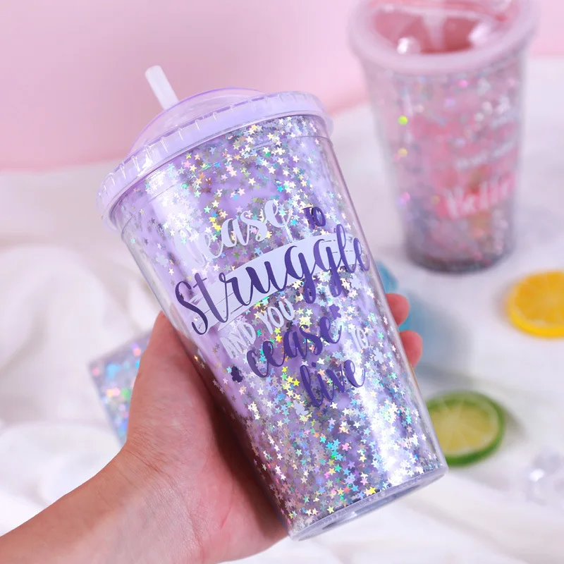 Plastic Portable Hand-held Double Straw Cup Double Layer Student Water Cup LBShipping
Plastic Portable Hand-held Double Straw Cup Double Layer Student Water Cup LBShipping