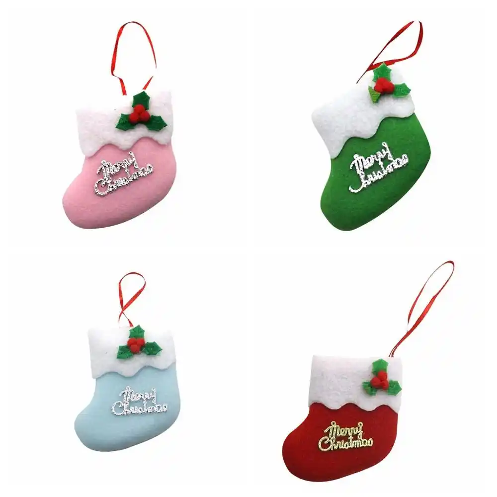 4pcs christmas stockings santa claus candy gift bags cartoon