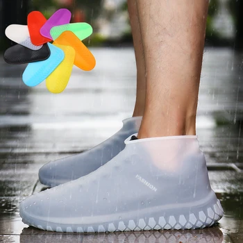 1Pair Disposable Waterproof Shoe Covers Shoe Accessories Protector Case Latex Anti-Slip Thicken Rain Overshoes For Rubber Boots