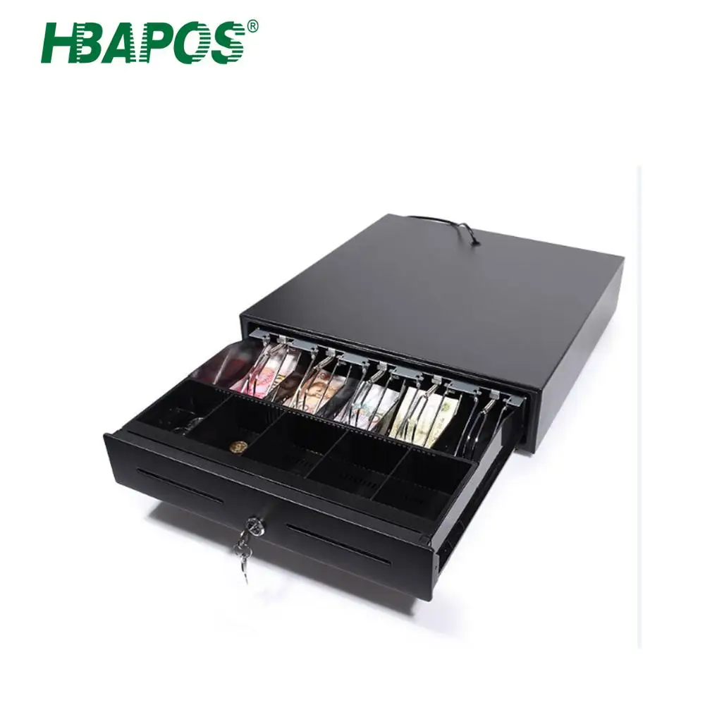 

Cash drawer Position Key lock Auto Cash Money Box POS system 5 bill tray 5 coin Tray Supermarket cash register and coin storage