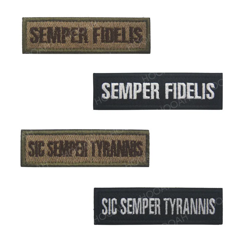 HOOAH Семпер Фиделис заплата вышивки SIC Semper TYRANNIS военный тактический нагрудный знак