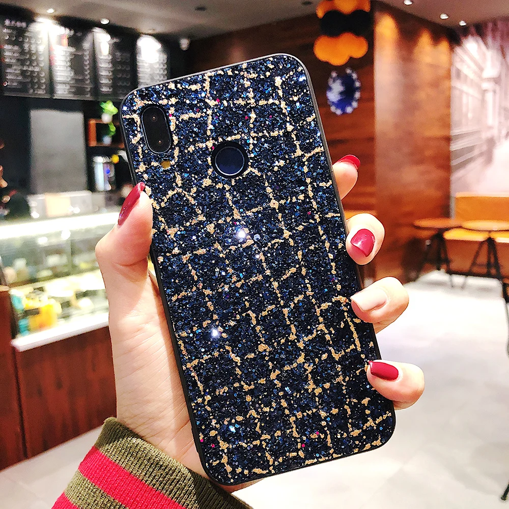 Bling Sequins Coque For Redmi 6 Pro Redmi 6A Redmi 4A Redmi Note 4X Redmi Note 5 Pro Xiaomi 8 6 6X 5X Luxury Golden Lines Cover (10)