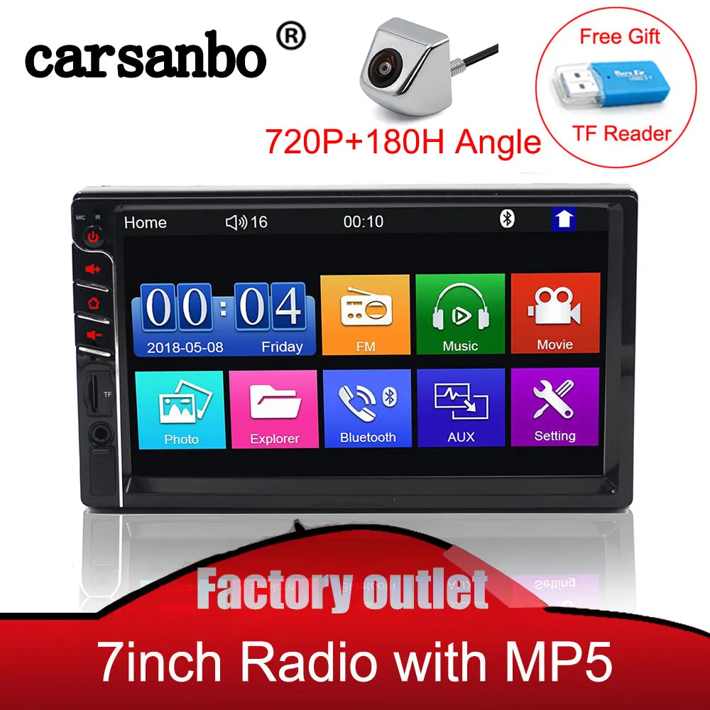 

HD 2 din Car Radio 7" Autoradio Multimedia Player Auto audio Car Stereo MP5 Bluetooth USB TF FM Car Monitor with camera optional