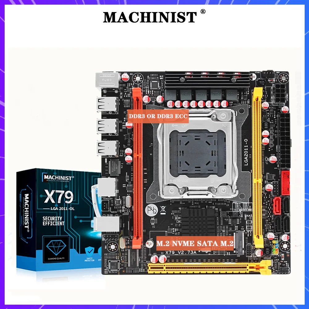 MACHINIST X79 материнская плата LGA 2011 ПОДДЕРЖКА Intel Xeon E5 2650 V2 V1 процессор DDR3 ECC 1866 МГц