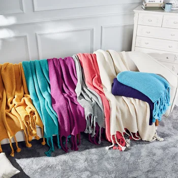 Plain Air Conditioning Travel Blanket Knitted Tassel Blanket for Bed Sofa Cover Home Textile Anti-Pilling Portable Throw Blanket
Plain Air Conditioning Travel Blanket Knitted Tassel Blanket for Bed Sofa Cover Home Textile Anti-Pilling Portable Throw Blanket