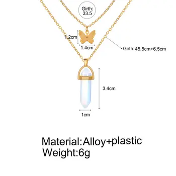 2020 new crystal stone butterfly pendant necklace creative retro simple alloy clavicle chain two in one chain ladies necklace
2020 new crystal stone butterfly pendant necklace creative retro simple alloy clavicle chain two in one chain ladies necklace