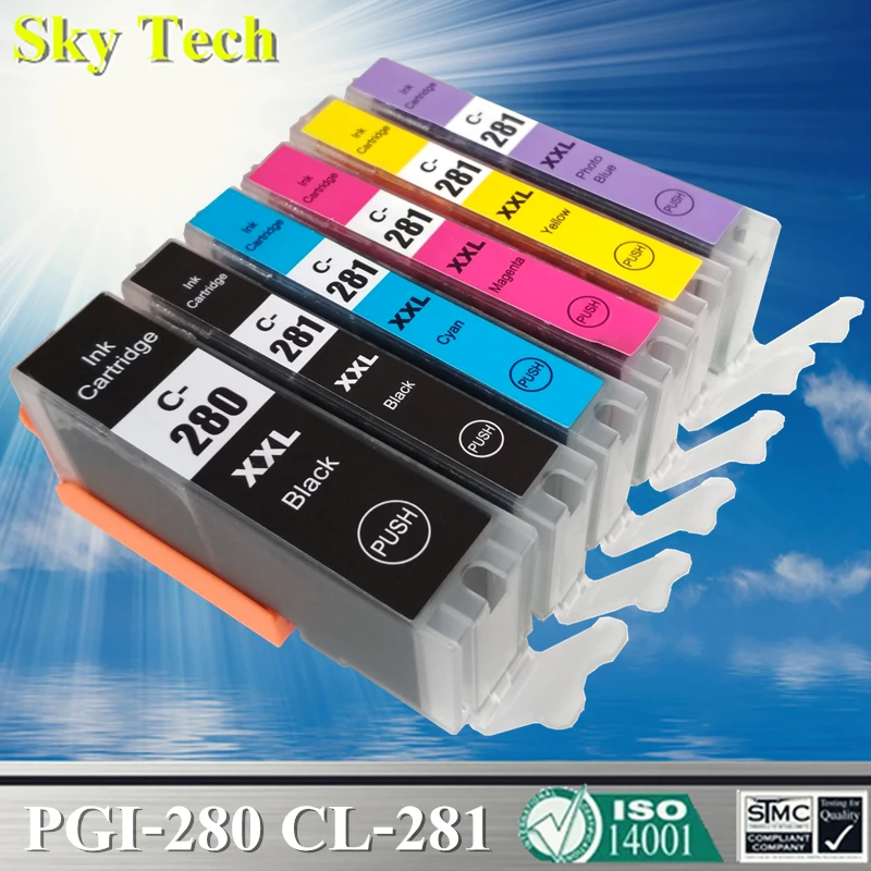 Compatible Ink Cartridges For PGI280 CLI281 PGI-280 CLI-281 , For Canon TS702/TR7520/TR8520/TS6120/TS8120/TS8320/TS9120/TS9520
Compatible Ink Cartridges For PGI280 CLI281 PGI-280 CLI-281 , For Canon TS702/TR7520/TR8520/TS6120/TS8120/TS8320/TS9120/TS9520