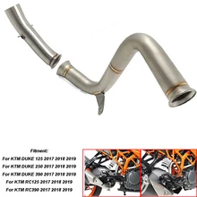 Eliminador de escape inoxidável mid-pipe eliminando ligação tubo slop-on para ktm duke 125 390 250 duke rc125 rc390 2017 2018 2019(China)