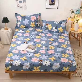 1pcs Printed Fitted Sheet with High Elastic Bed Sheet Multiple Quilted Band Mattress Cover Queen Size Have No Free Pillowcases 
1pcs Printed Fitted Sheet with High Elastic Bed Sheet Multiple Quilted Band Mattress Cover Queen Size Have No Free Pillowcases
