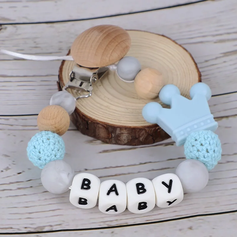 TYRY.HU Wooden Baby Pacifier Clip Personalised Name Safe Teething Pacifier Chain Infant Holder Soother Chew Dummy Clips BPA Free
TYRY.HU Wooden Baby Pacifier Clip Personalised Name Safe Teething Pacifier Chain Infant Holder Soother Chew Dummy Clips BPA Free